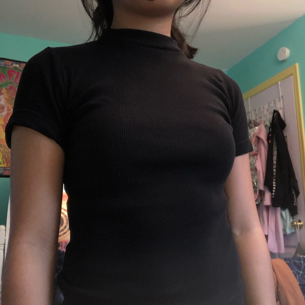 black mock neck too